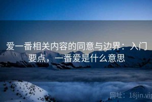 爱一番相关内容的同意与边界：入门要点，一番爱是什么意思