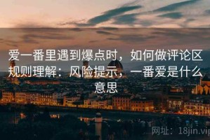 爱一番里遇到爆点时，如何做评论区规则理解：风险提示，一番爱是什么意思