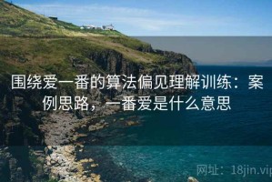 围绕爱一番的算法偏见理解训练：案例思路，一番爱是什么意思