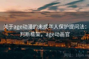 关于age动漫的未成年人保护提问法：判断框架，age动画官