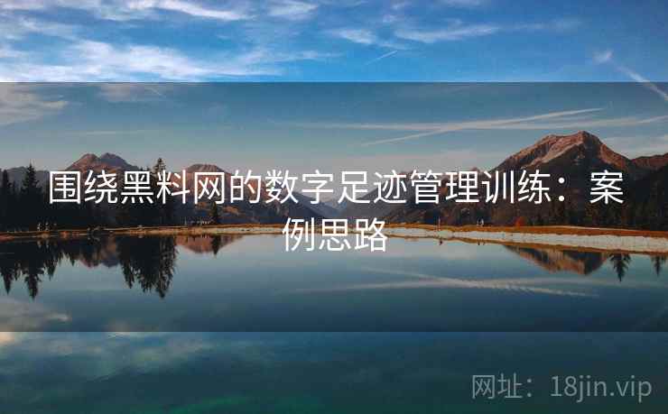 围绕黑料网的数字足迹管理训练：案例思路