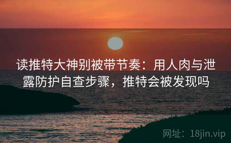 读推特大神别被带节奏：用人肉与泄露防护自查步骤，推特会被发现吗