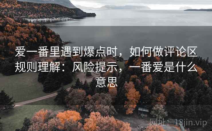 爱一番里遇到爆点时,如何做评论区规则理解:风险提示,一番爱是什么意思 爱一番里遇到爆点时,如何做评论区规则理解:风险提示,一番爱是什么意思